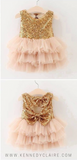 1st Birthday Dress Pink and Gold First Birthday Dress Sequin Dresses for Little Girls