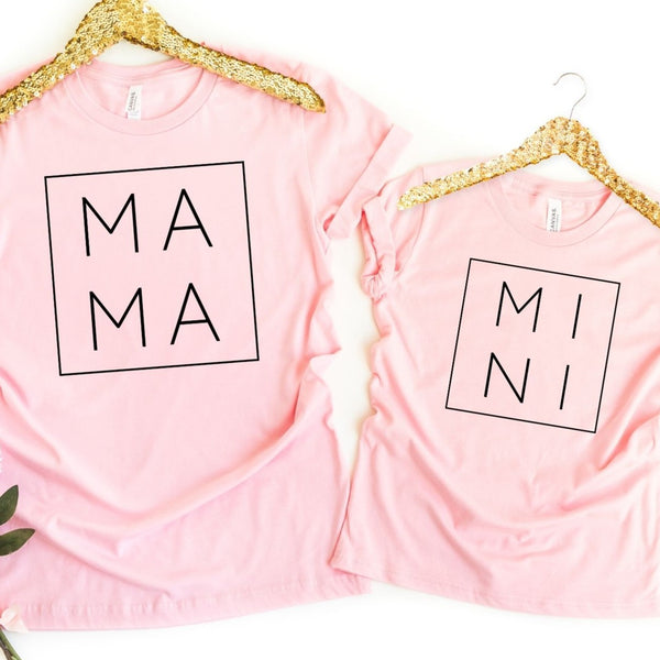 Mama and Mini Matching Tee in Light Pink