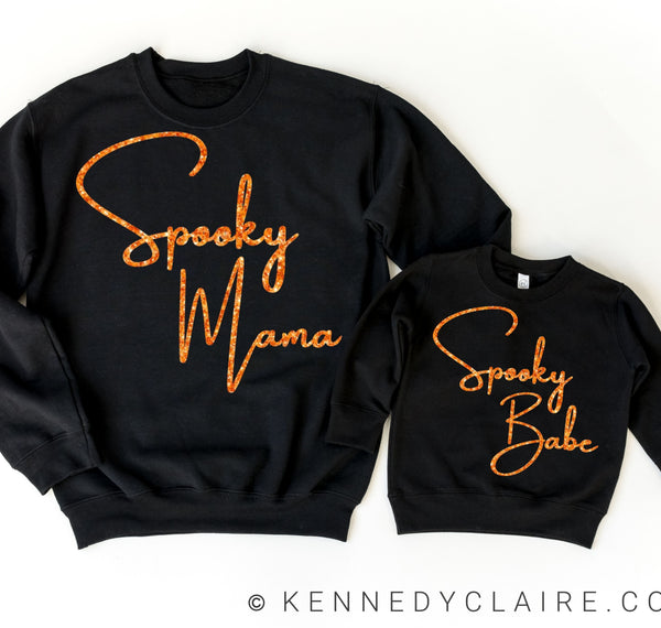 Spooky Mama & Spooky Babe Sparkle Sweaters