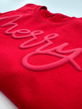 Red shirt with 'neff' logo on a white background