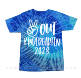 Peace Out Kindergarten Tie Dye Shirt - Blue