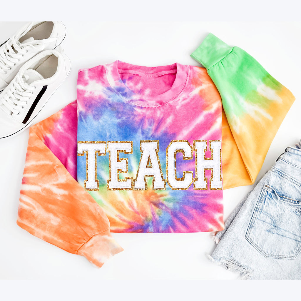 TEACH Patch Tie Dye Sweatshirt