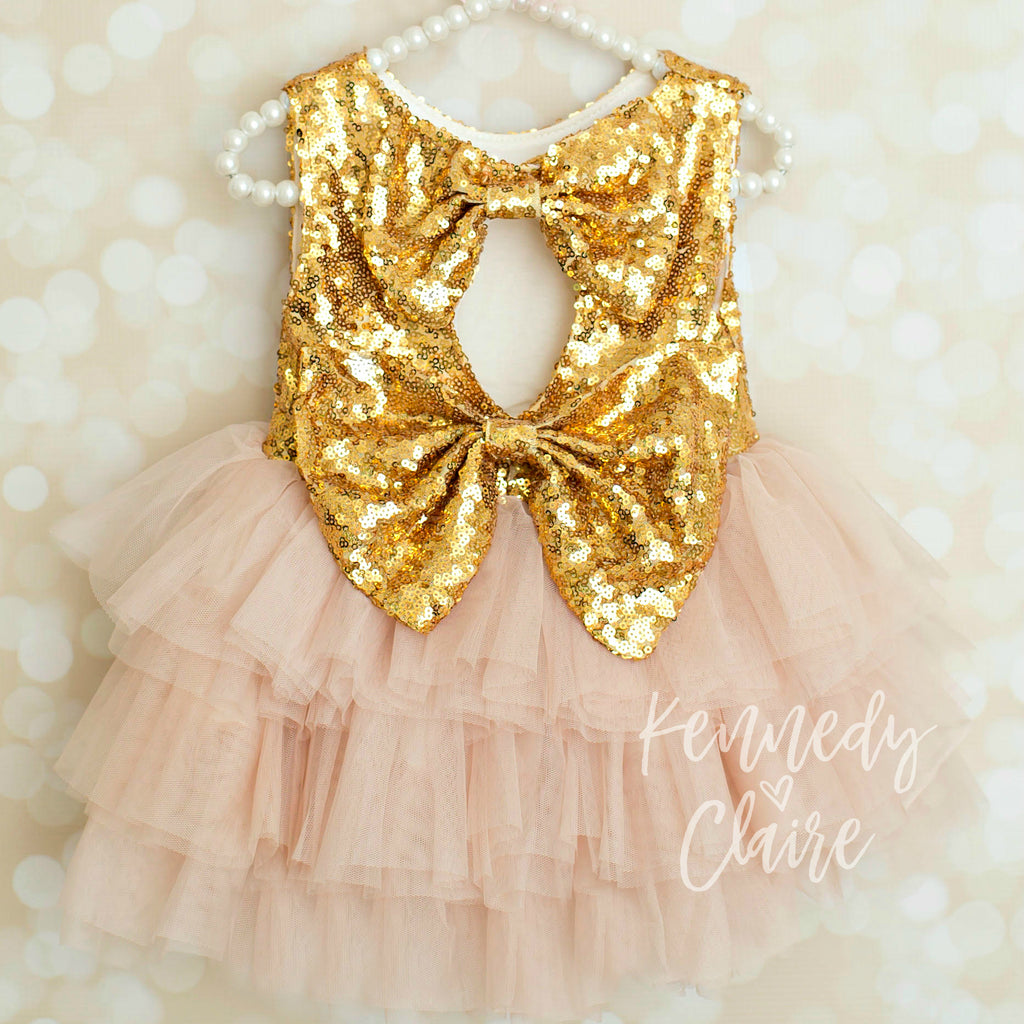 Fancy 1st Birthday Dresses, Formal First Birthday Dresses Pink and Gold
