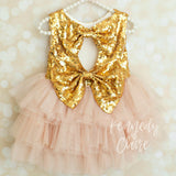 Pink and Gold Second Birthday Dress Fancy Sequin Dress