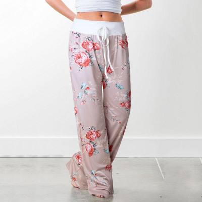 Floral Lounge Pants - Tan
