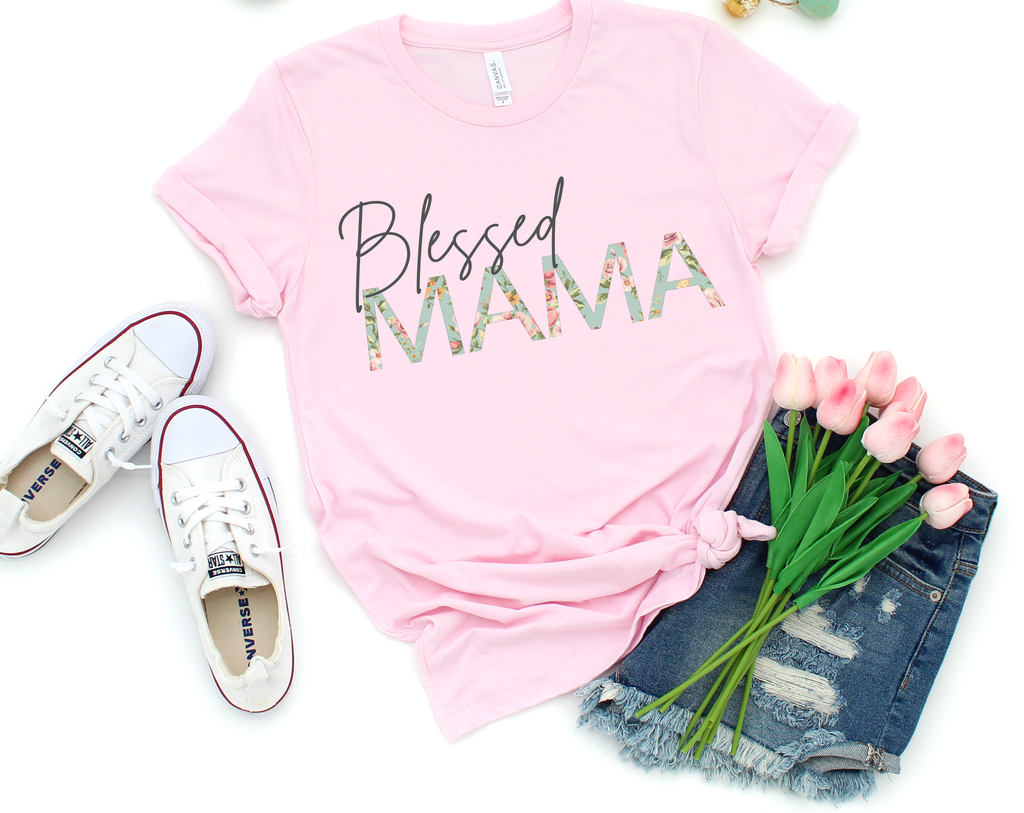 Blessed Mama floral print Tee