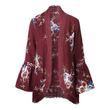 Burgundy Floral Kimono