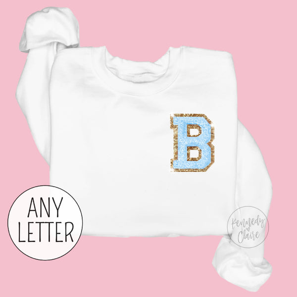 Initial Chenille Patch Sweatshirt