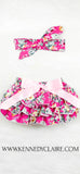 Pink Floral Bloomer Set - Minnie Mouse Birthday Outfit