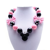 Minnie Mouse Necklace Pink and Black - Minnie Mouse Birthday Outfit