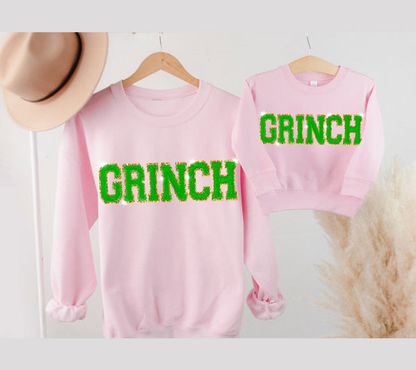 GRINCH Sweatshirt - Light Pink*