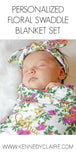 4-PACK SWADDLE & HEADBAND SETS (White Floral)