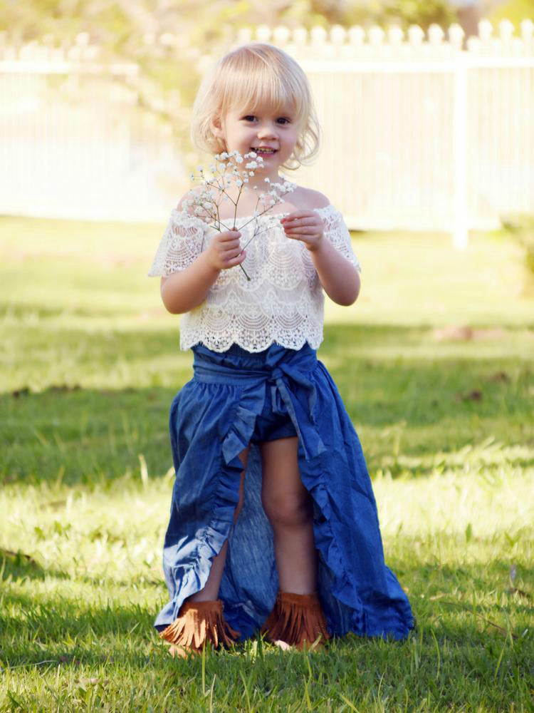 【Anyone more】[Shirt + Skirt set] BK BL Denim Stitch Set-Up Denim Skirt Set