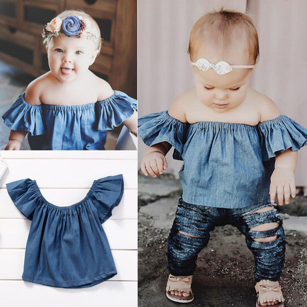 Off the Shoulder Denim Top