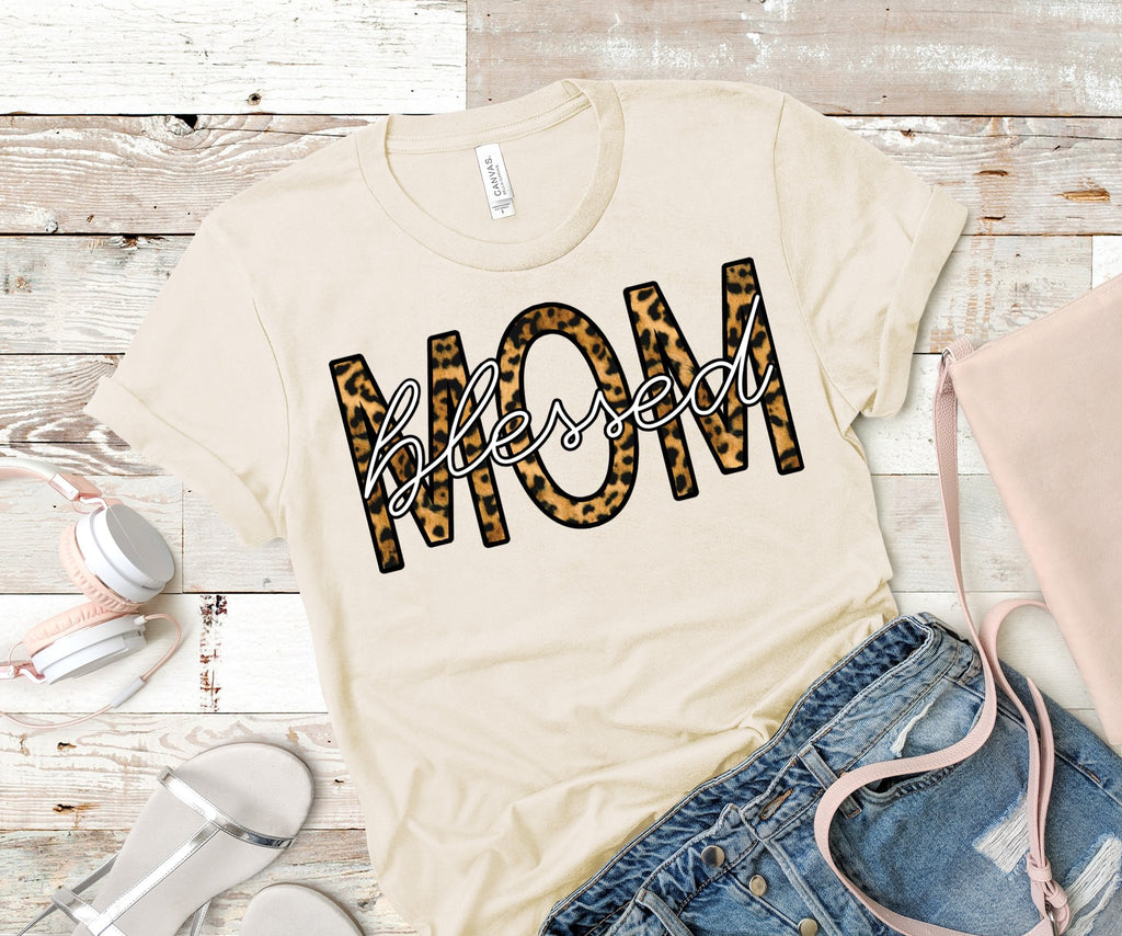 Blessed Mom Leopard Tee