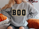BOO Halloween Chenille Patch Sweatshirt