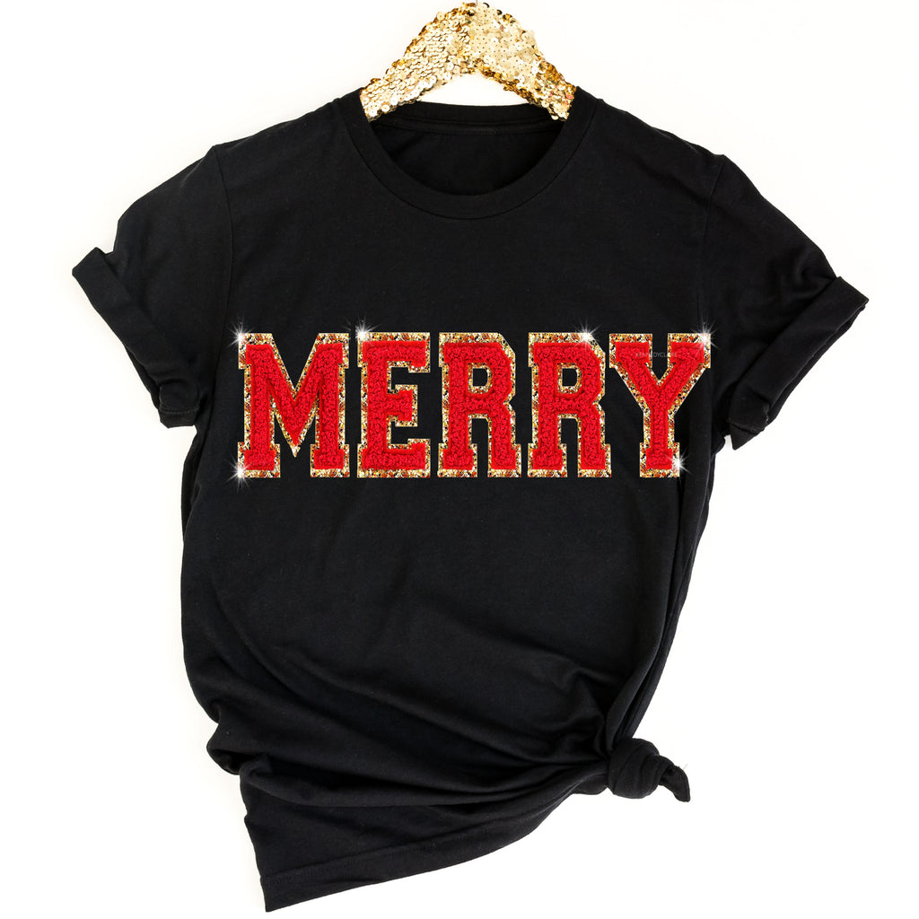 MERRY Chenille Patch Top