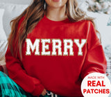 MERRY Chenille Patch Top - Red*