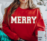 MERRY Chenille Patch Top - Red*