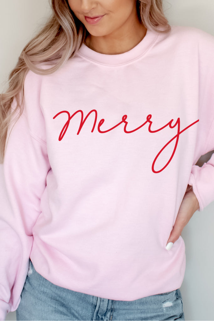 Merry Sweatshirt - Pink