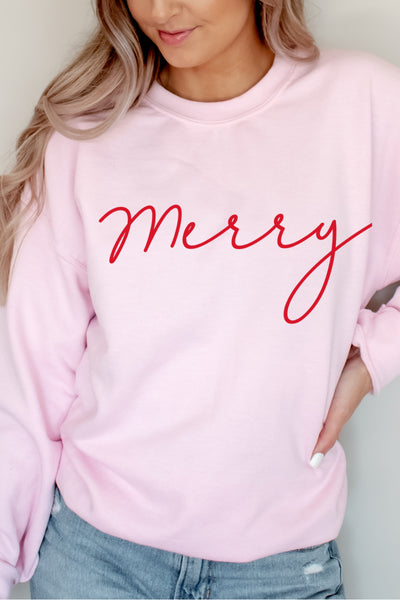 Merry Sweatshirt - Pink