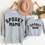 Spooky Mama & Spooky Babe Sweaters - Gray