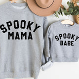 Spooky Mama & Spooky Babe Sweaters - Gray