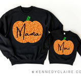 Mama & Mini Sparkly Pumpkin Sweaters