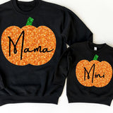 Mama & Mini Sparkly Pumpkin Sweaters