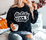 Retro Spooky Vibes Sweater - Black