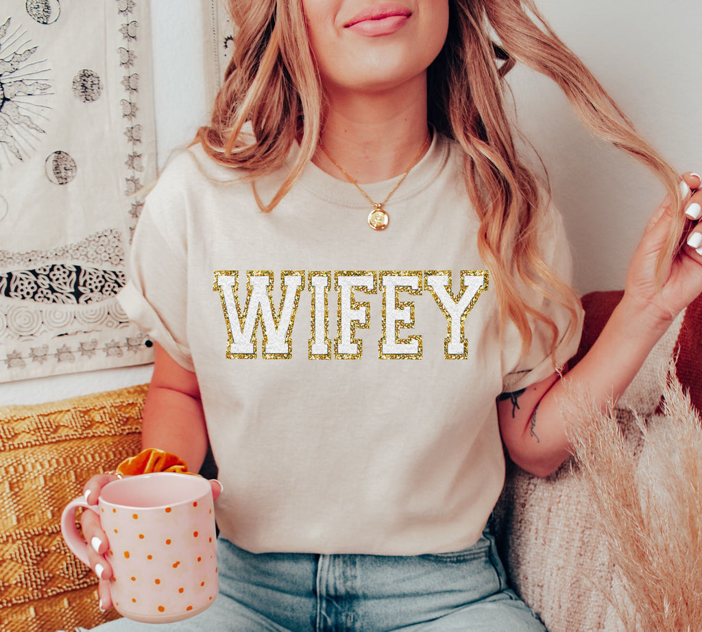 WIFEY Letter Patch Sweatshirt